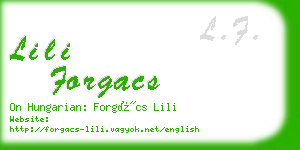 lili forgacs business card